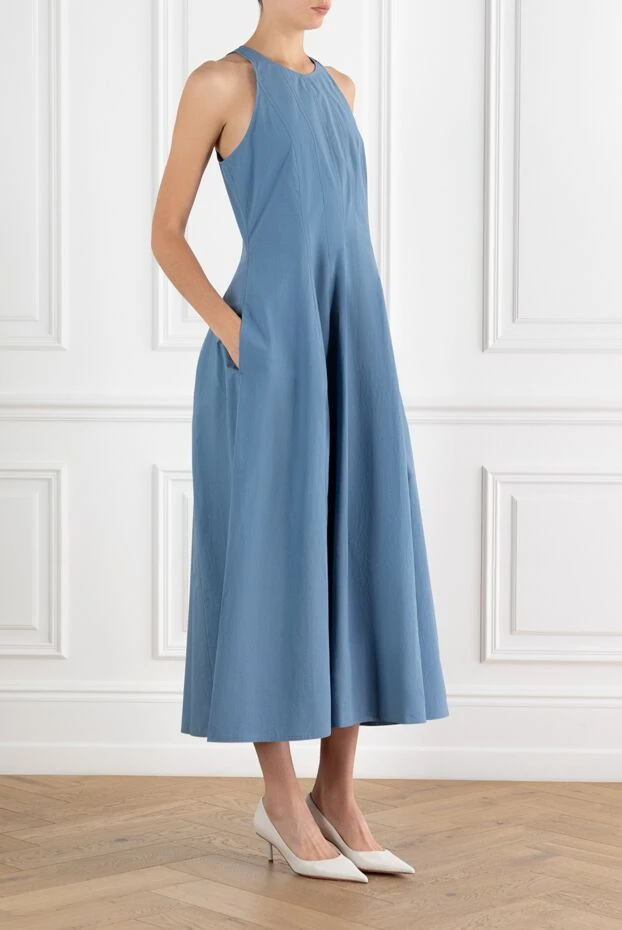 Brunello Cucinelli blue cotton sleeveless dress 188360 - photo 3