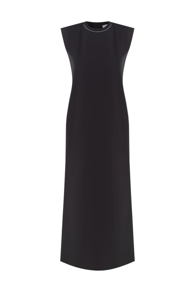 Жағасы бар қара әйелдер жеңсіз көйлегі - фото 1