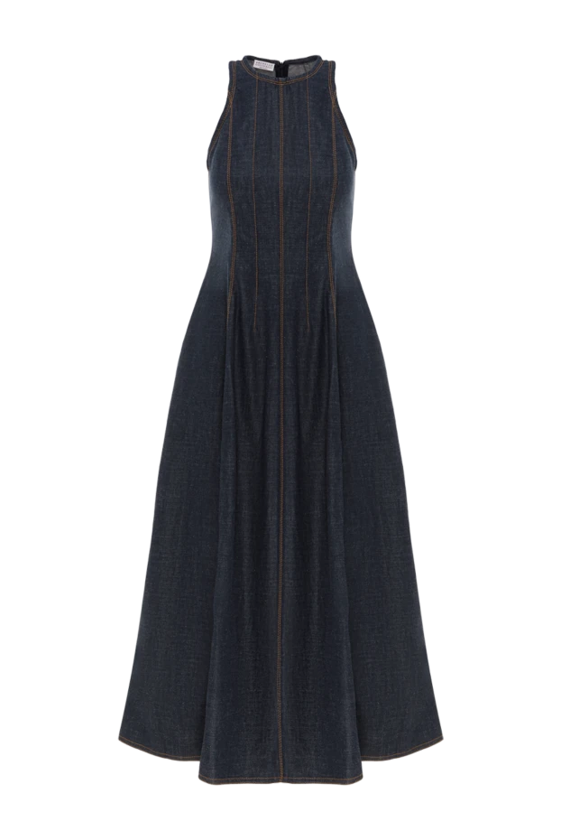 Denim maxi dress sleeveless blue - photo 1