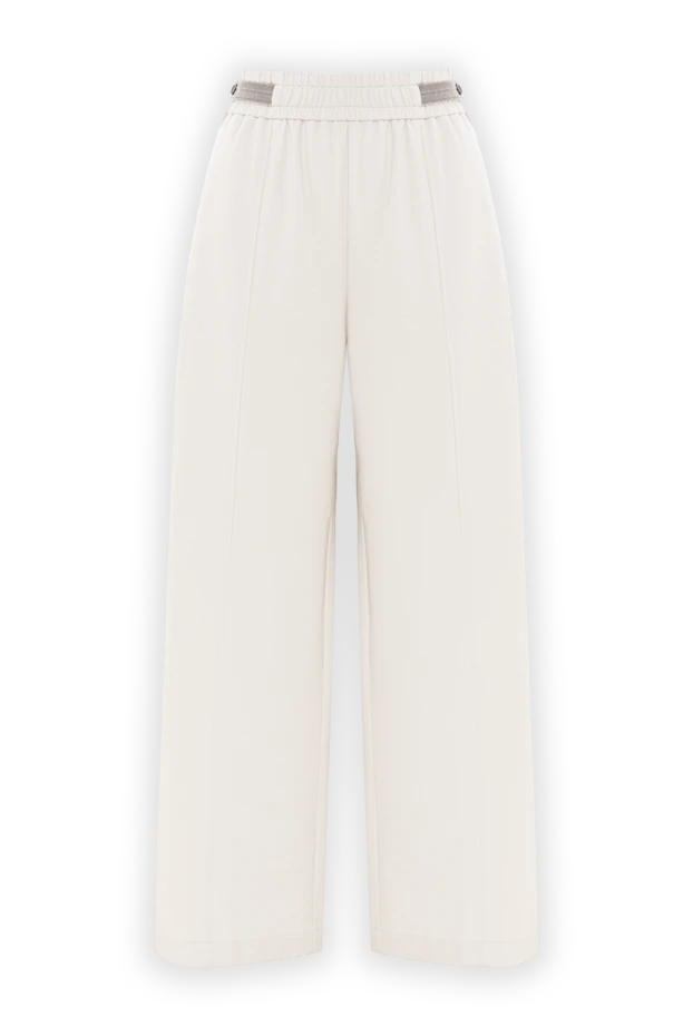 Women's loose-fitting trousers with elastic waistband and wide legs - photo 1