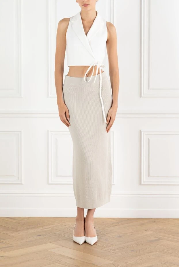 Brunello Cucinelli white cropped top made of cotton jersey fabric 188393 - photo 2