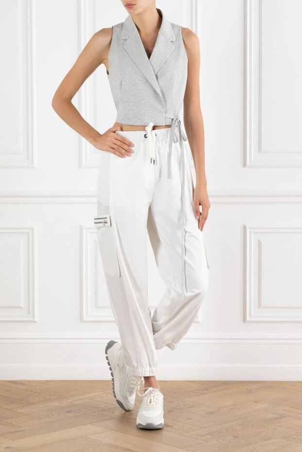 Brunello Cucinelli women's gray melange tie top 188394 - photo 2