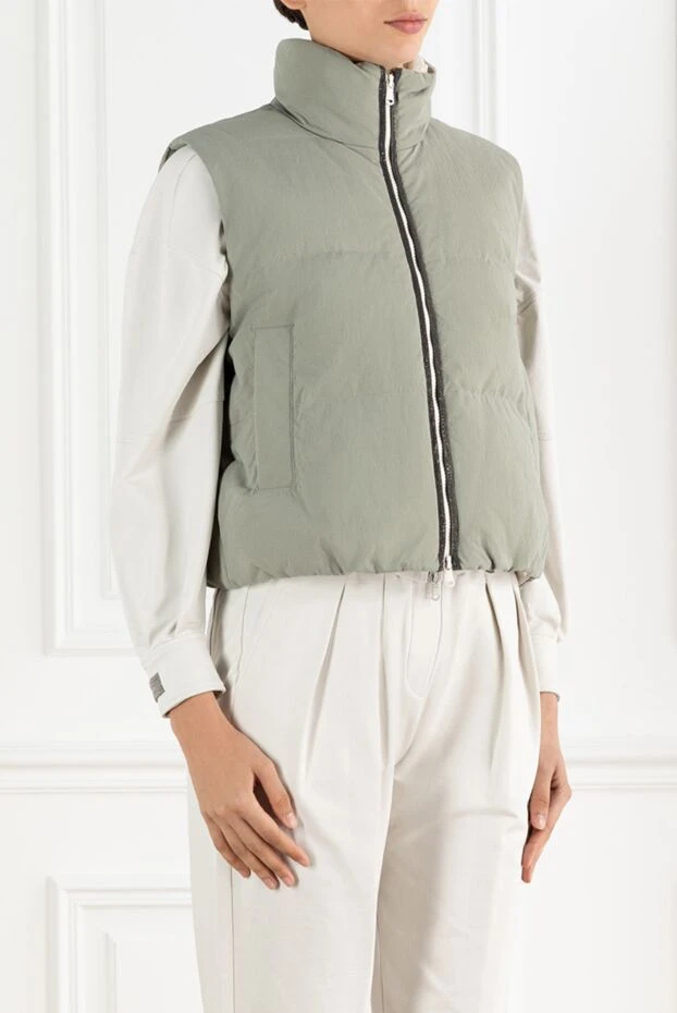 Brunello Cucinelli down vest with zip and high collar 188399 - photo 3