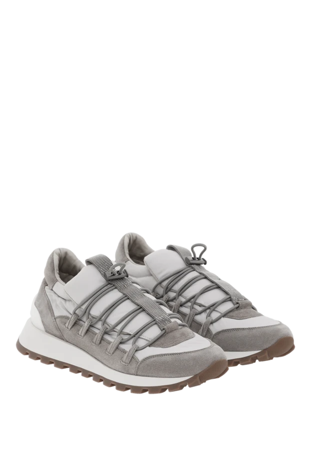 Brunello Cucinelli sneakers with suede inserts gray men's 188414 - photo 3