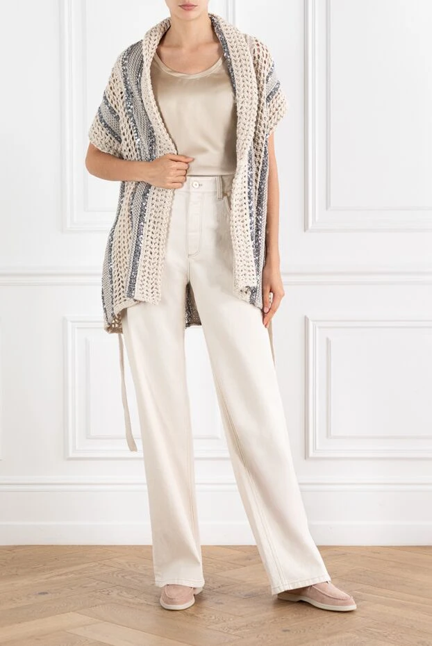 Brunello Cucinelli knitted cardigan with a belt, decorated with sequins 188418 - photo 2