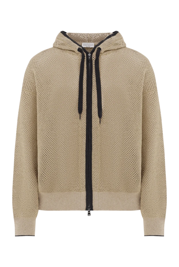 Сетчатый кардиган с контрастной молнией и кулиской - фото 1