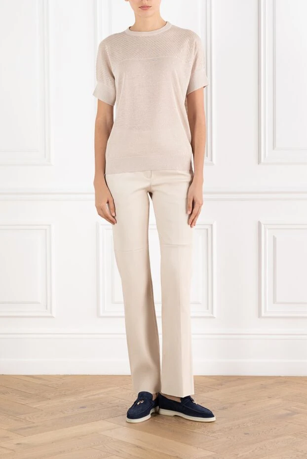 Brunello Cucinelli loose fit jumper made of linen blend with sequins 188429 - photo 2