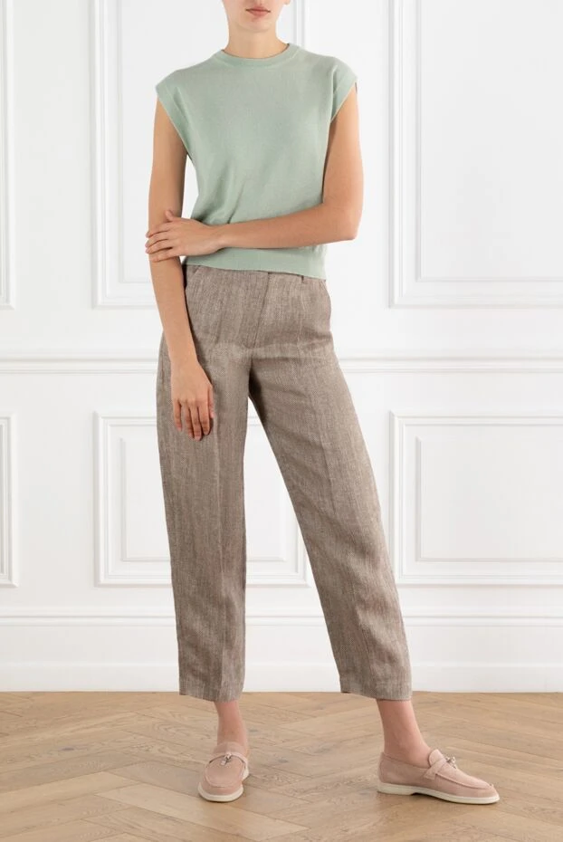 Brunello Cucinelli women's green cashmere knitted top 188438 - photo 2