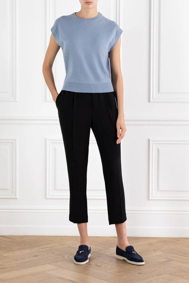 Brunello Cucinelli blue cashmere vest sweater with monile chain 188439 - photo 2