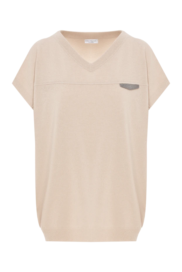 Beige cashmere women's jumper with Monil chain - photo 1