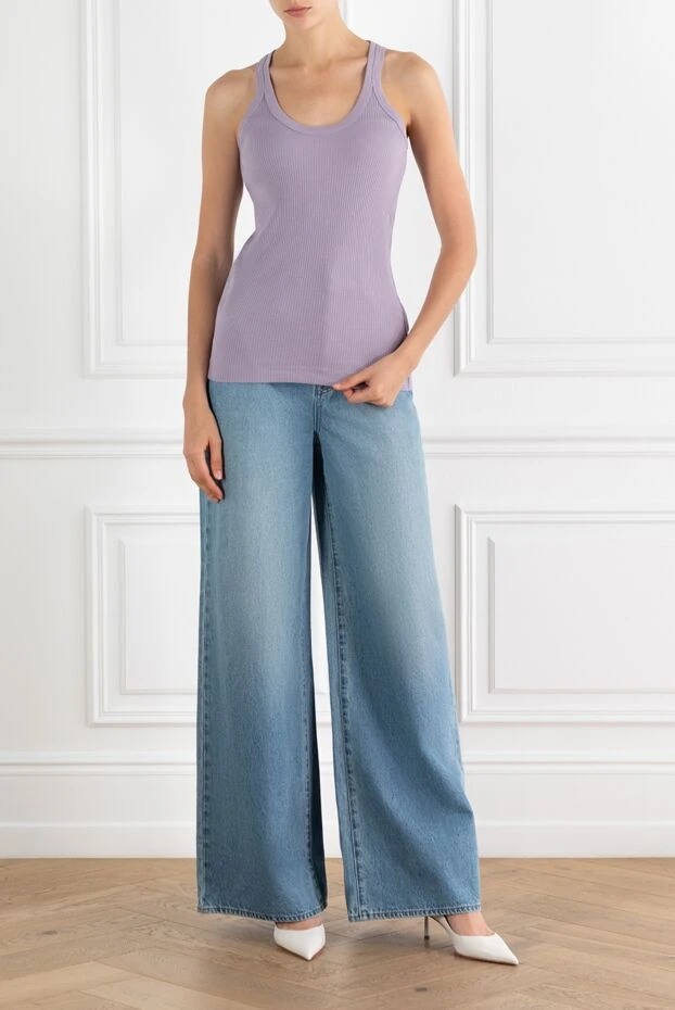 Brunello Cucinelli purple cotton off shoulder top 188455 - photo 2