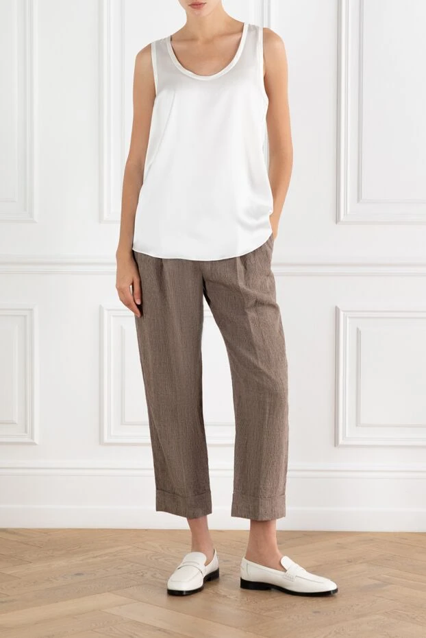 Brunello Cucinelli basic white silk top 188470 - photo 2