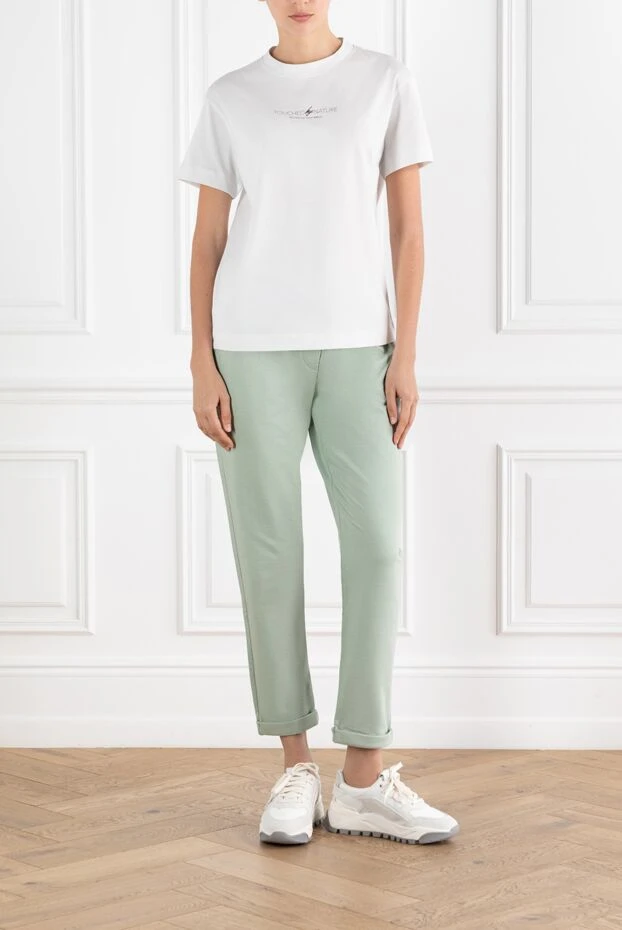 Логотипі бар классикалық мақта-матадан жасалған әйелдер футболкасы - фото 1