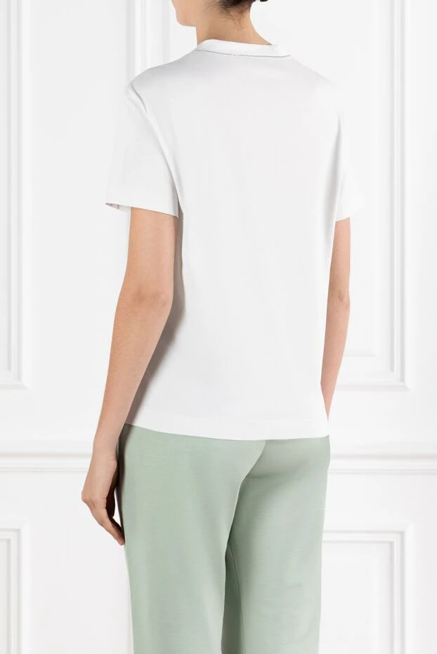 Brunello Cucinelli классическая женская футболка из хлопка с логотипом 188474 - фото 3