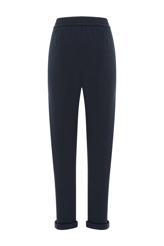 Brunello Cucinelli dark blue cotton and silk sweatpants 188481 - photo 2