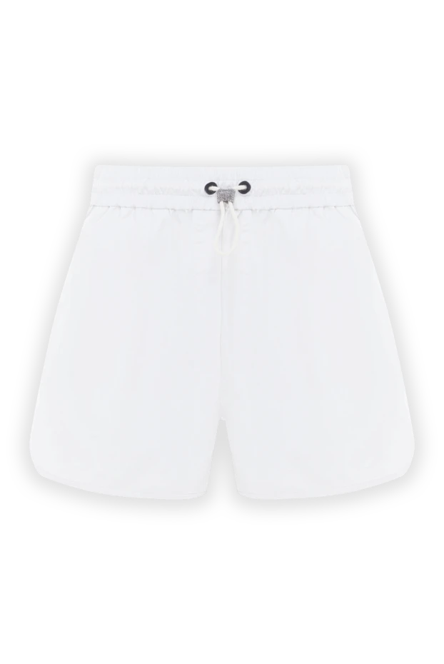 White women's shorts with elastic waistband and drawstring - photo 1