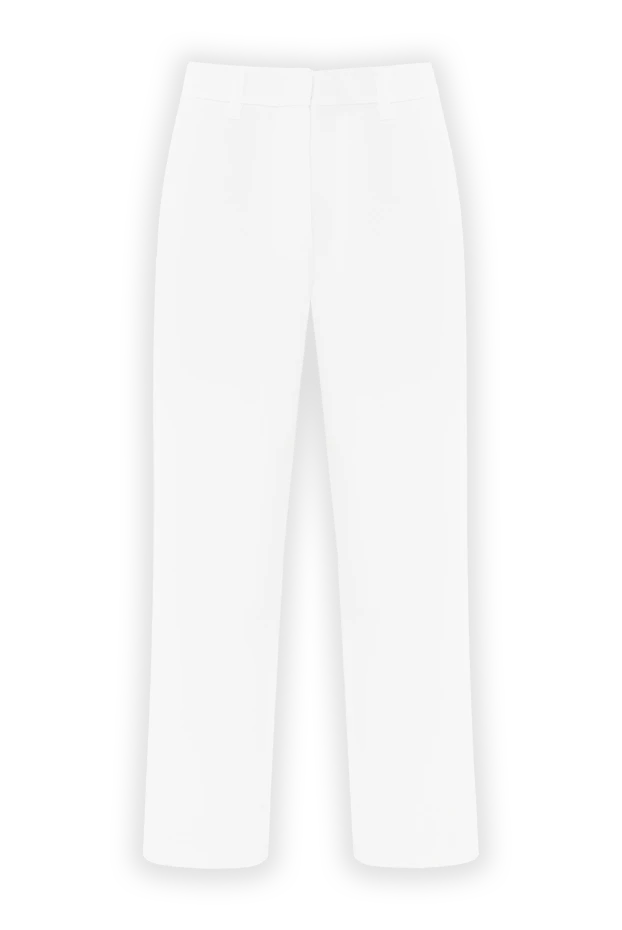 Brunello Cucinelli классикалық сызығы бар және мінсіз жарасымды әйелдерге арналған ақ түсті мақта шалбар
188484 - фото 1