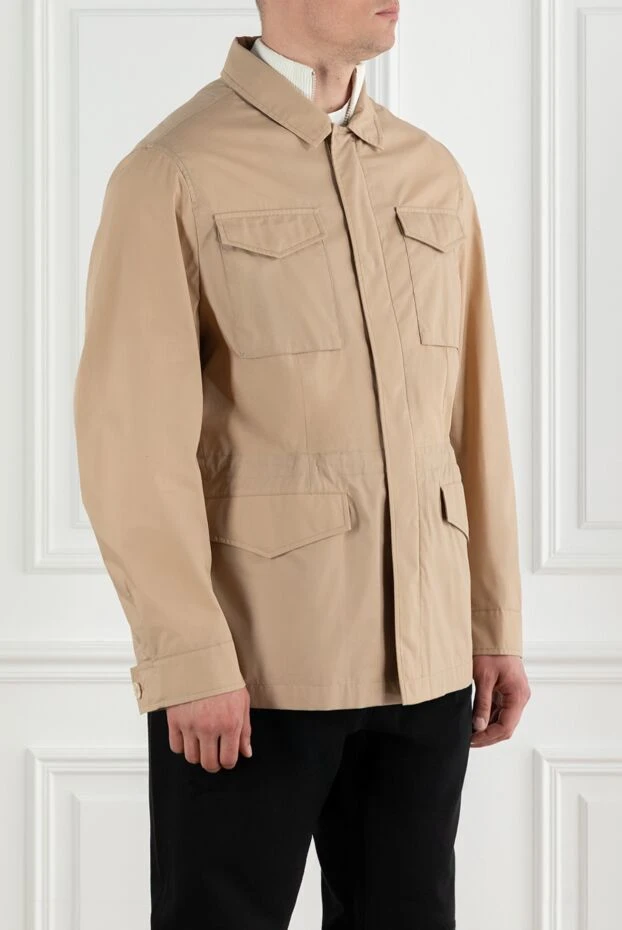 Brunello Cucinelli легкий тренч бежевый мужской с накладными карманами 188673 - фото 3