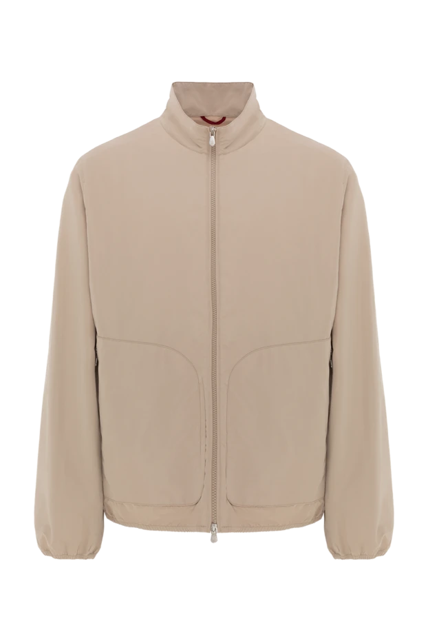 Brunello Cucinelli жағасы бар қысқа ерлерге арналған күрте, бежевый 188678 - фото 1