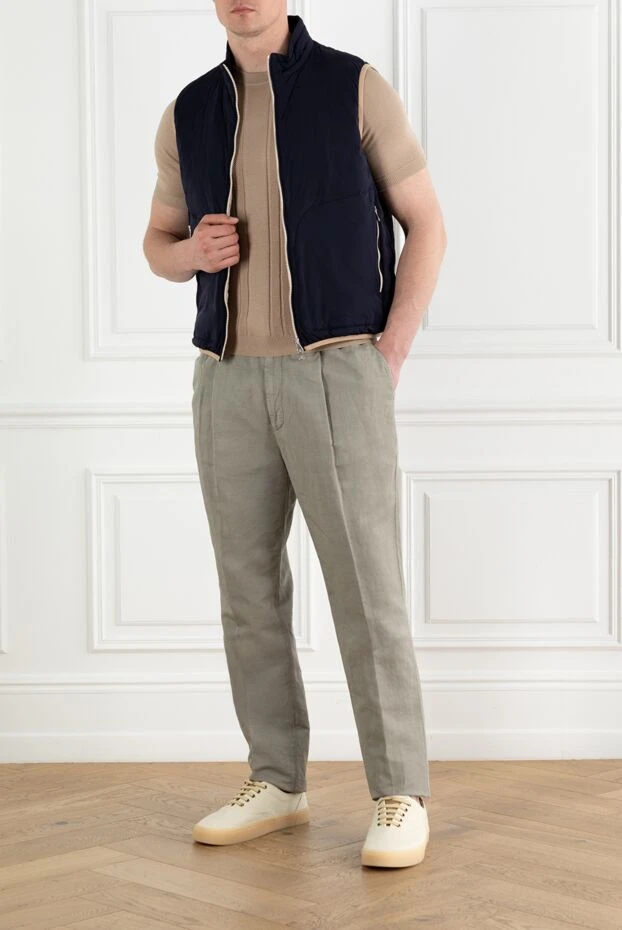 Brunello Cucinelli стеганый утепленный жилет на молнии синий 188679 - фото 2