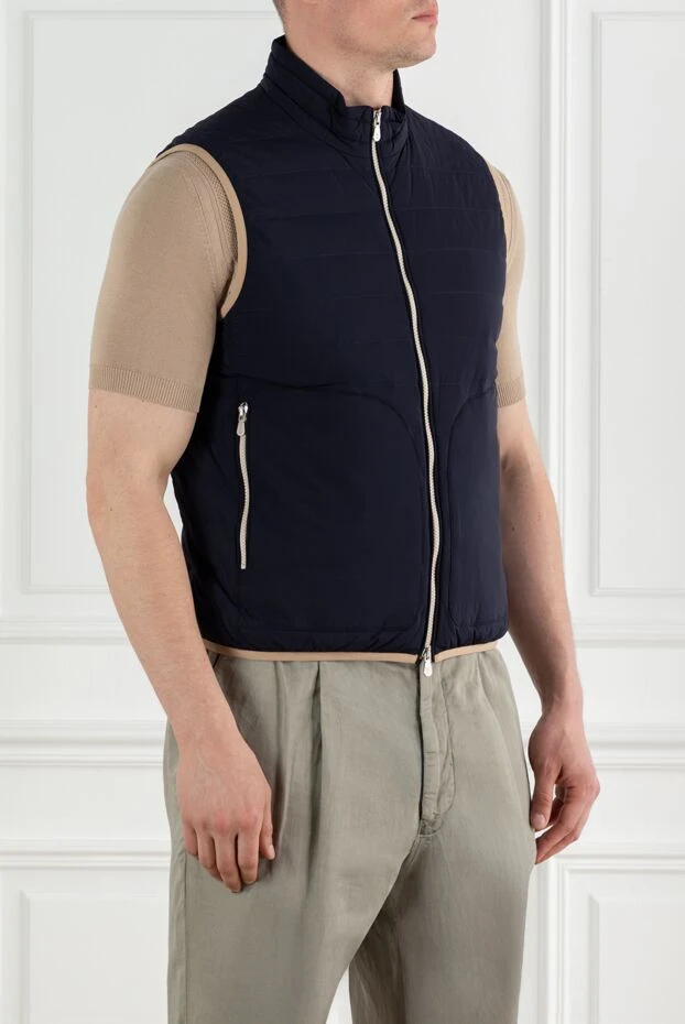 Brunello Cucinelli стеганый утепленный жилет на молнии синий 188679 - фото 3