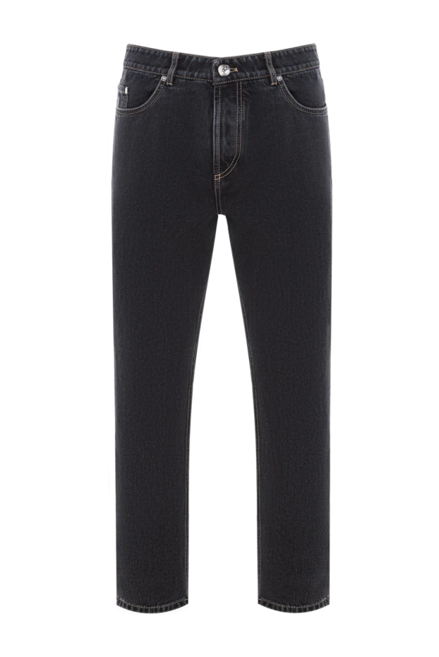 Ерлерге арналған қара бес қалталы мақта джинсы - фото 1