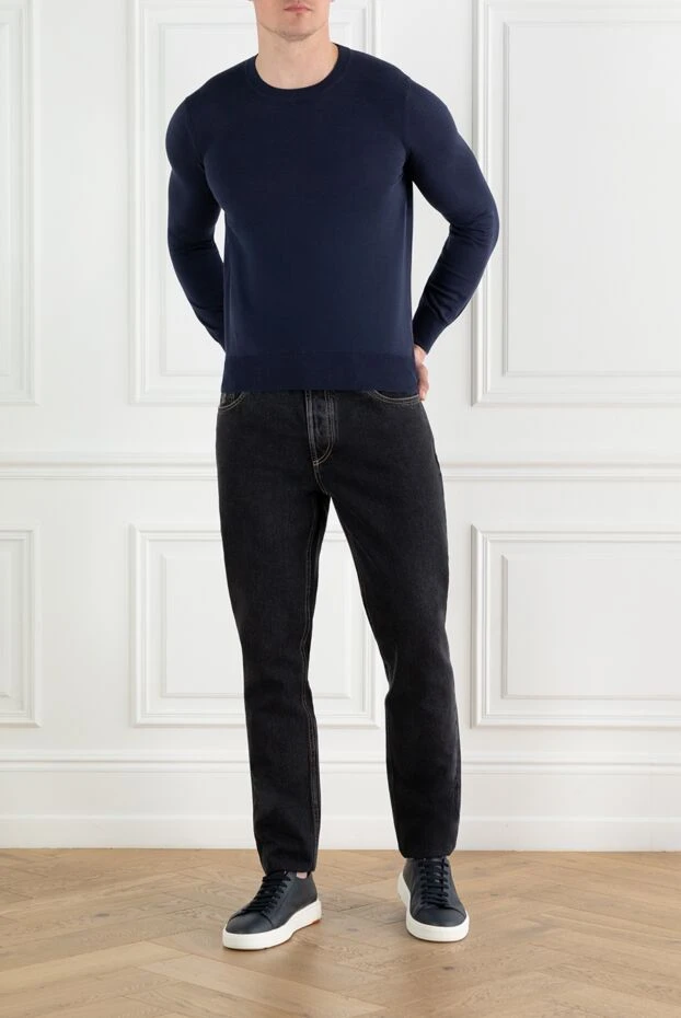 Brunello Cucinelli мужские черные джинсы с пятью карманами из хлопка 188684 - фото 2