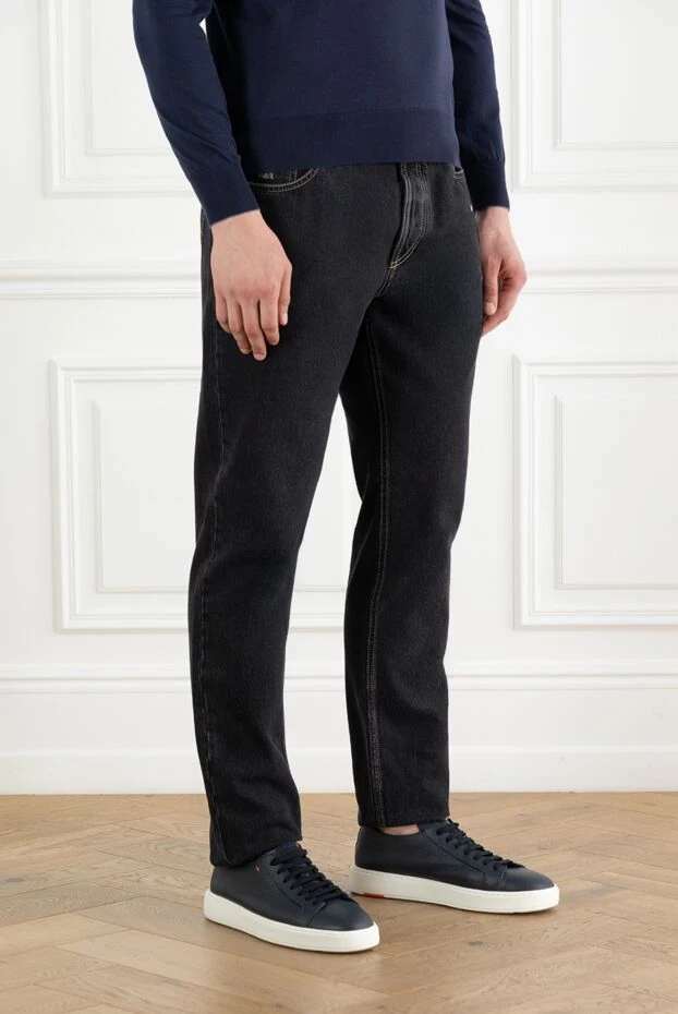 Brunello Cucinelli ерлерге арналған қара бес қалталы мақта джинсы 188684 - фото 3