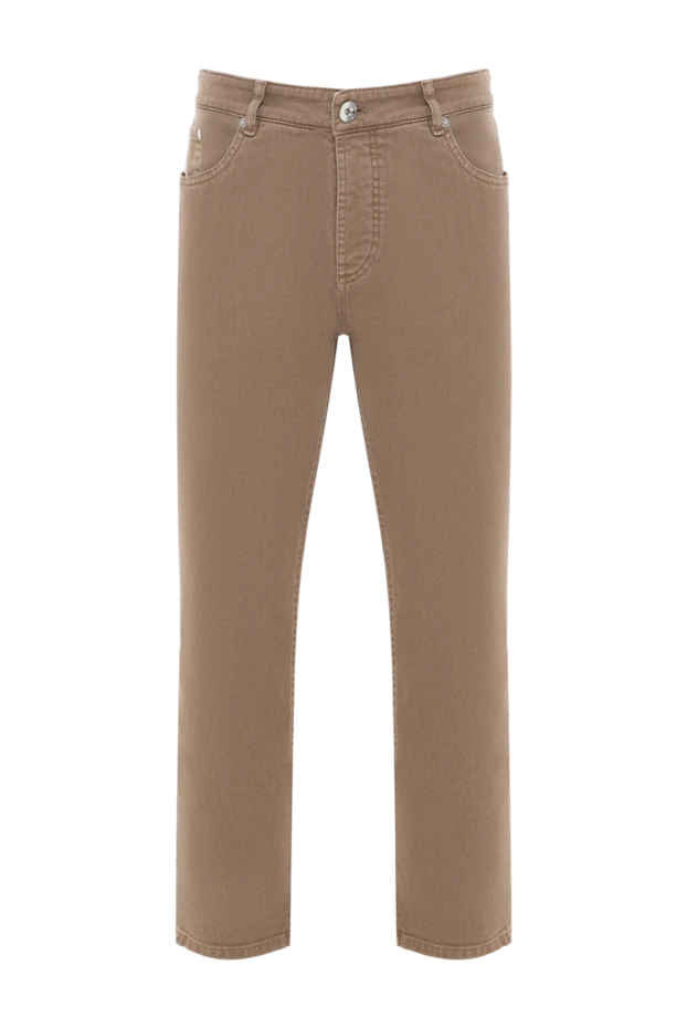 Brunello Cucinelli мужские бежевые джинсы с пятью карманами из эластичного хлопка 188685 - фото 1