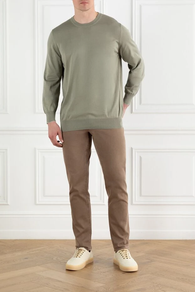 Brunello Cucinelli мужские бежевые джинсы с пятью карманами из эластичного хлопка 188685 - фото 2