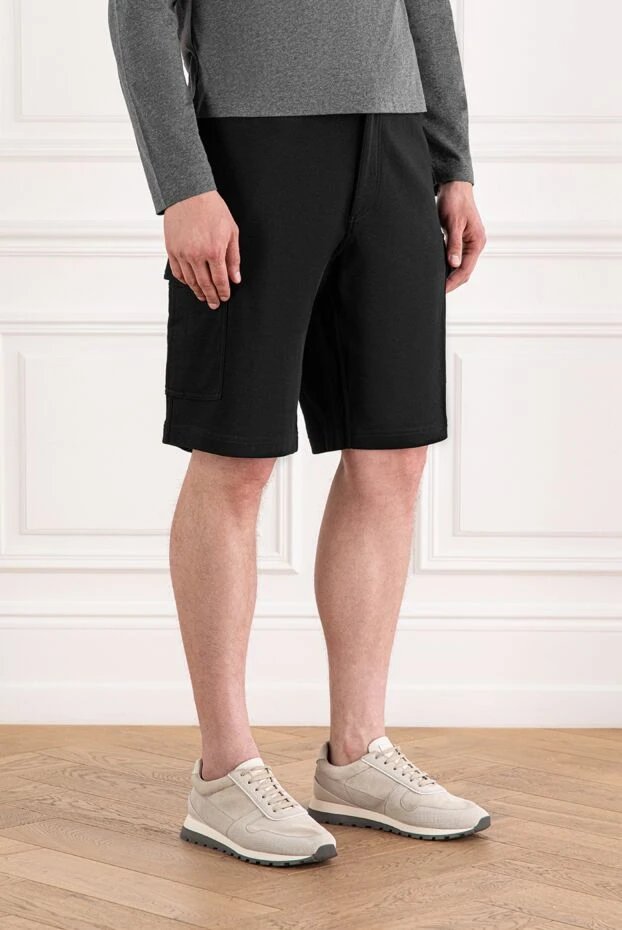 Brunello Cucinelli шорты карго из хлопкового трикотажа с накладными боковыми карманами черные
 188692 - фото 3