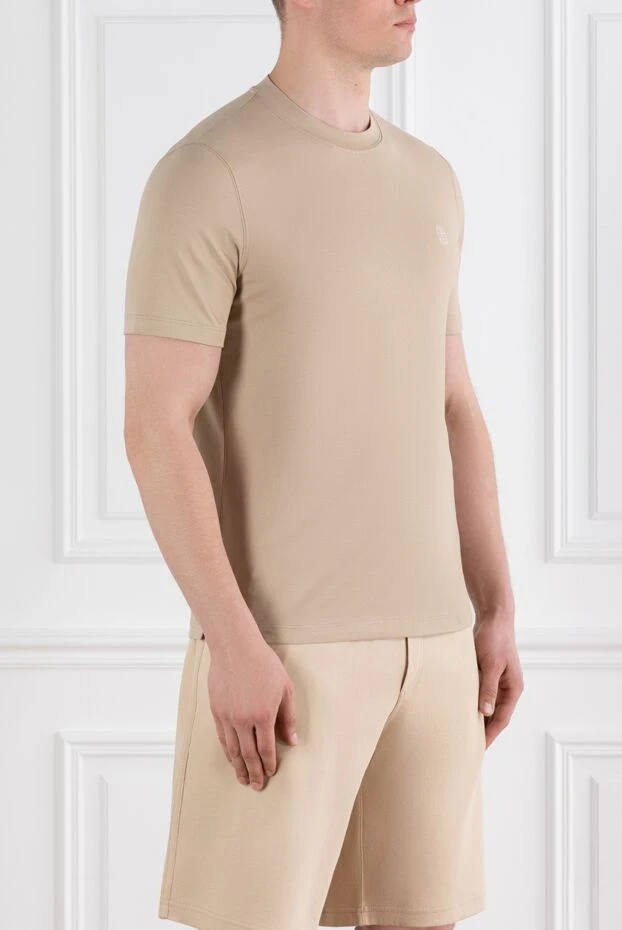 Brunello Cucinelli мақтадан жасалған джерси crew neck логотип футболка бежевый 188696 - фото 2