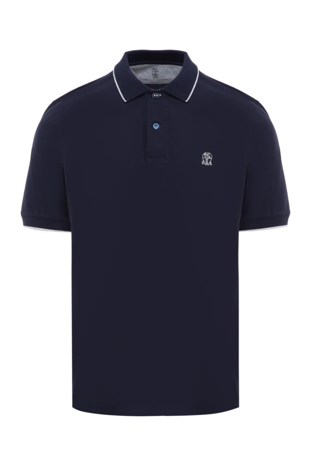 Көк мақта логотипі бар ерлер поло көйлегі - фото 1