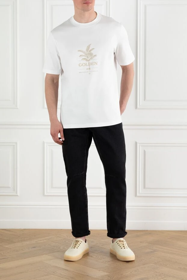 Brunello Cucinelli белая футболка мужская the golden age из хлопка 188714 - фото 2