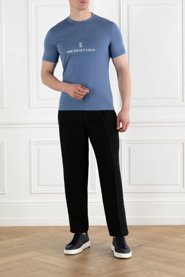 Brunello Cucinelli dream out баспасы бар көк мақта-матадан жасалған жейде 188716 - фото 2