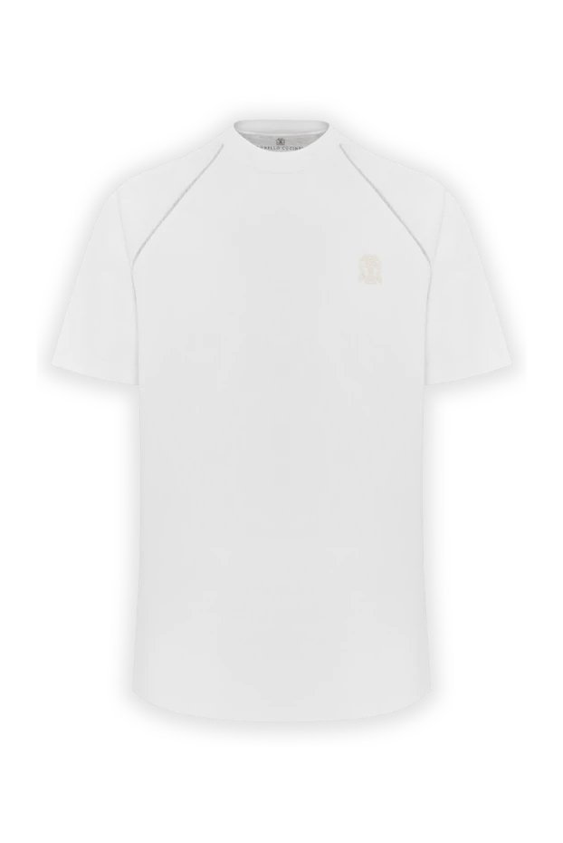 Монили тізбегі бар ақ мақта ерлер футболкасы - фото 1