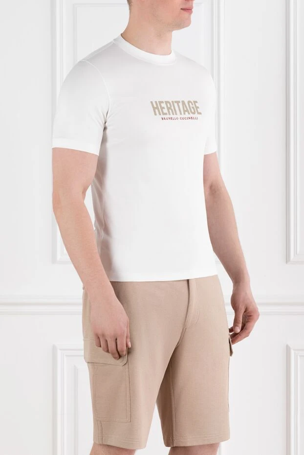 Brunello Cucinelli heritrage ақ мақта-матадан жасалған футболка 188721 - фото 3