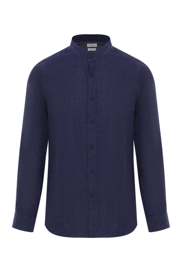 Жағасы бар көк зығыр ерлер көйлек - фото 1