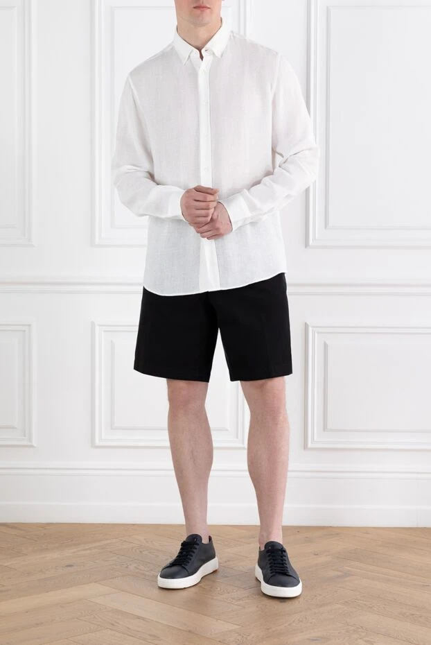 Brunello Cucinelli classic white linen shirt for men 188729 - photo 2