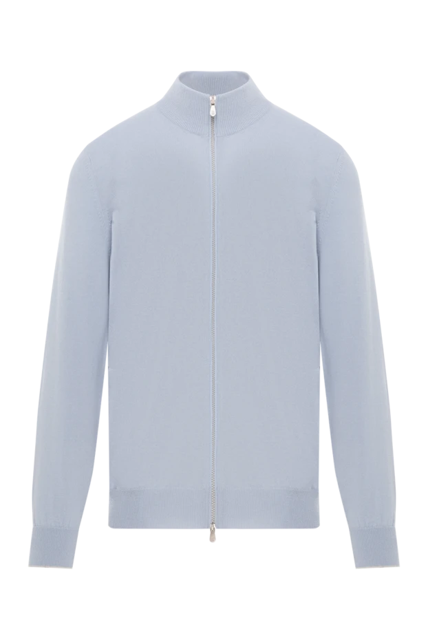 Көк түсті кашемир ерлер кардиганы найзағай - фото 1