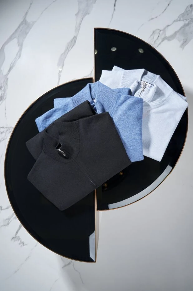 Brunello Cucinelli көк түсті кашемир ерлер кардиганы найзағай 188756 - фото 2