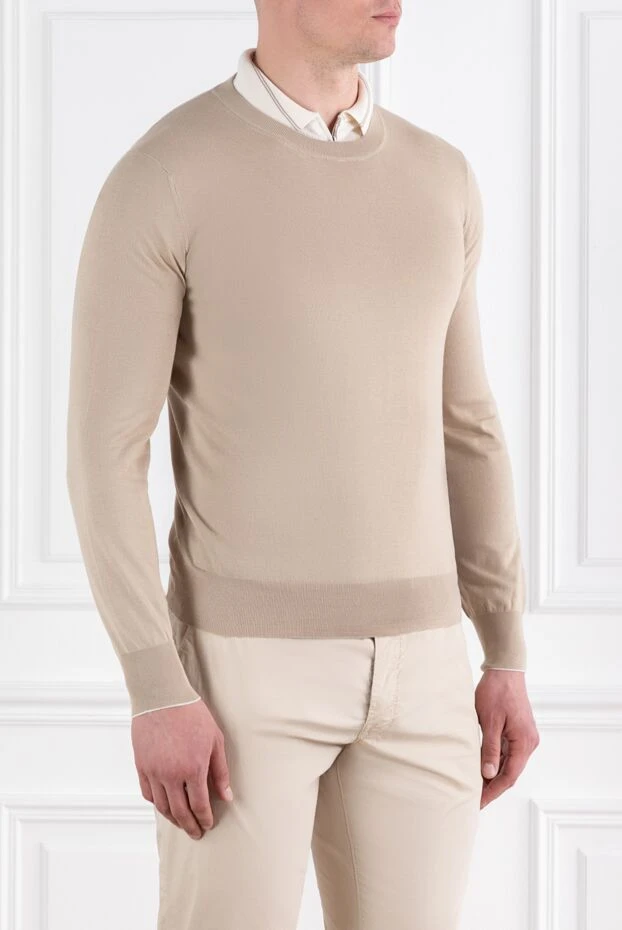 Brunello Cucinelli таза мақтадан жасалған жеңіл бежевый секіргіш 188758 - фото 3