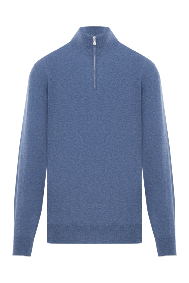 Cashmere turtleneck trouser with half zip fastening in blue - photo 1