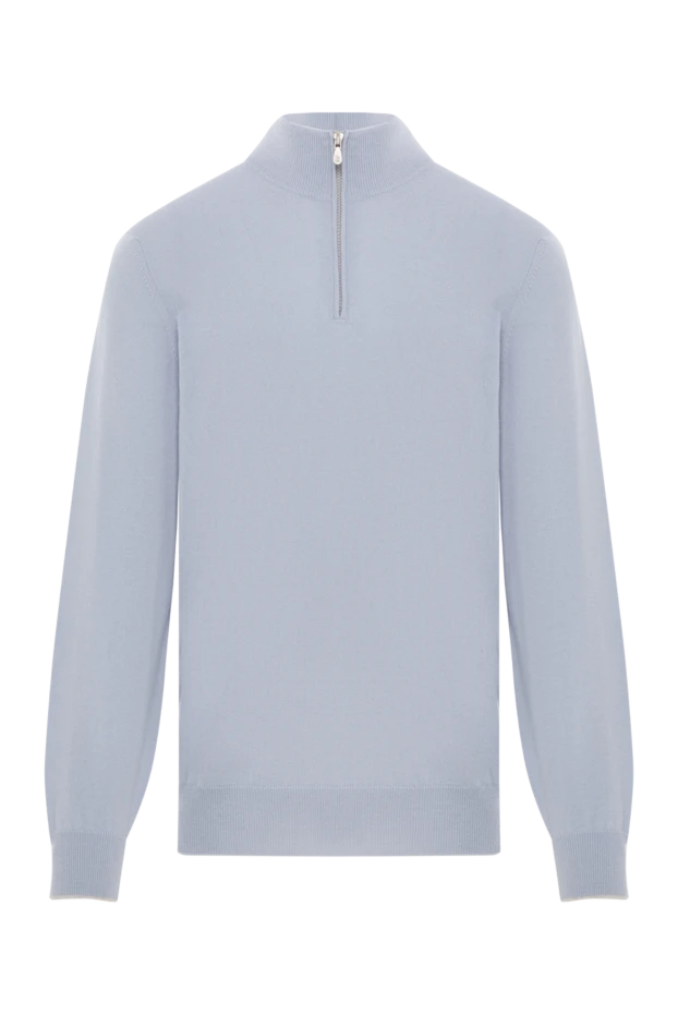 Ашық көк түсті жартылай сыдырмалы кашемир тасбақалы шалбар - фото 1