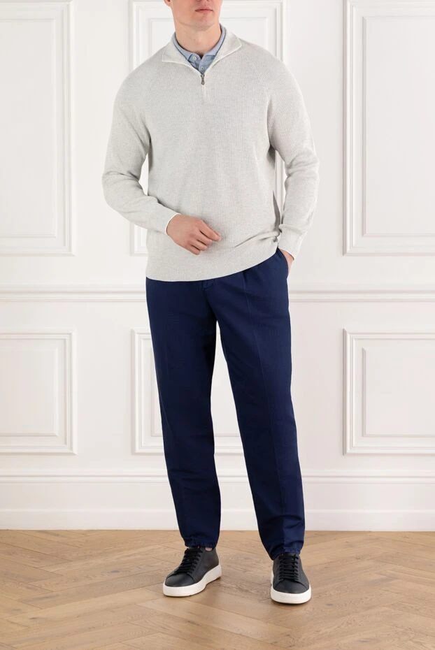 Сұр түсті жартылай сыдырмалы кашемир тасбақа шалбар - фото 2