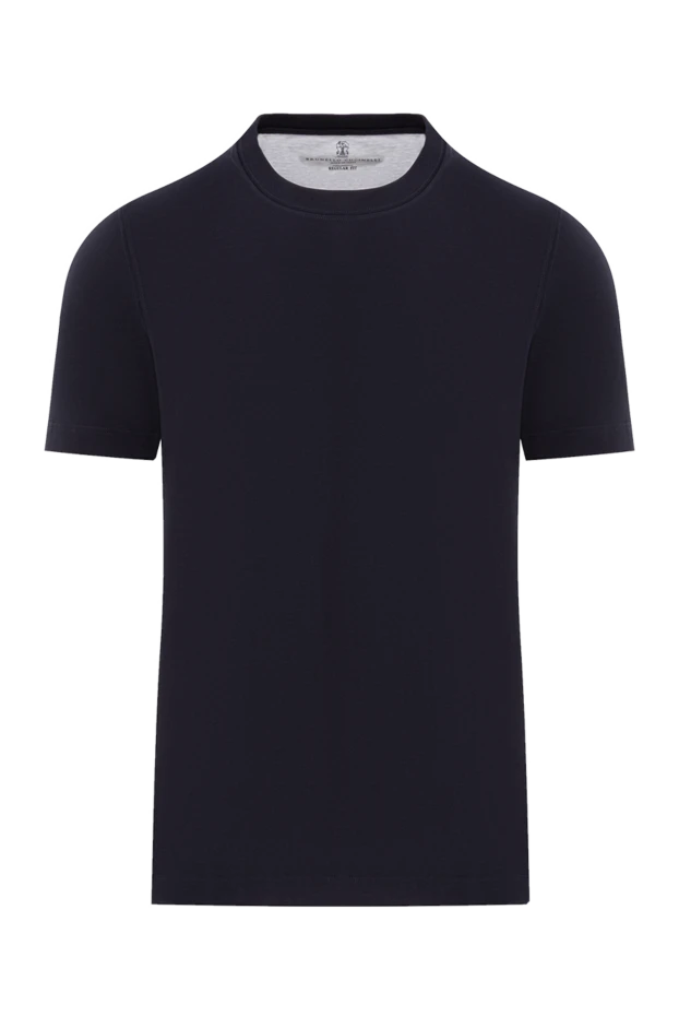 Мақтадан тігілген өрнексіз қара ерлерге арналған футболка - фото 1