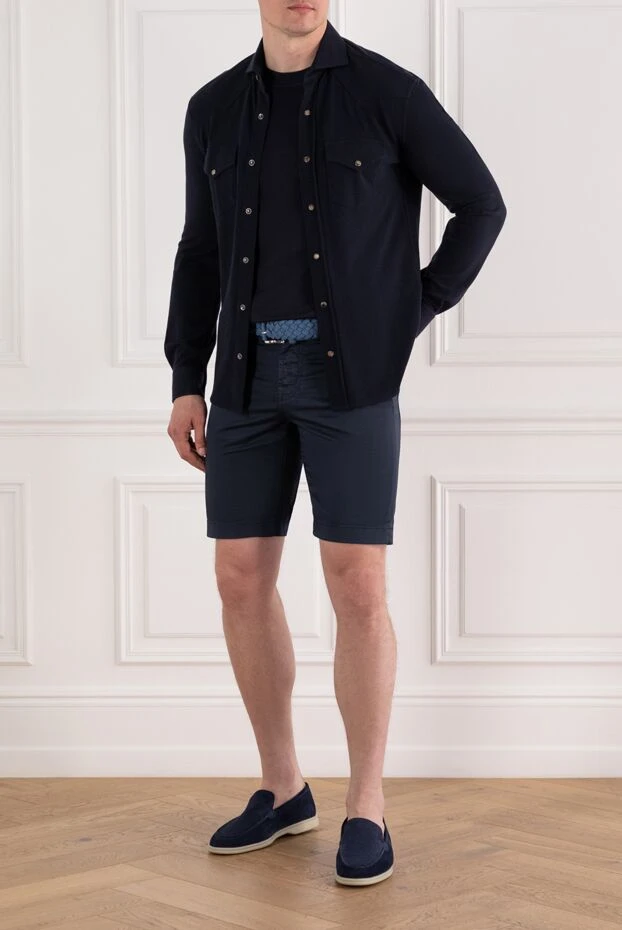 Brunello Cucinelli мақтадан тігілген өрнексіз қара ерлерге арналған футболка 188772 - фото 2