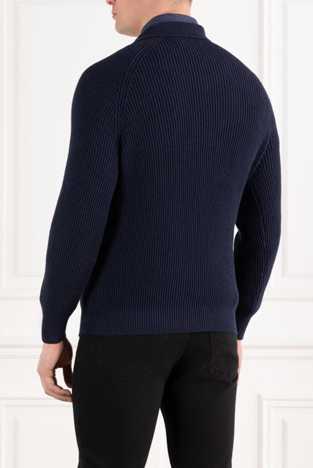 Brunello Cucinelli ерлерге арналған көк қырлы поло мойынға арналған секіргіш 188773 - фото 3