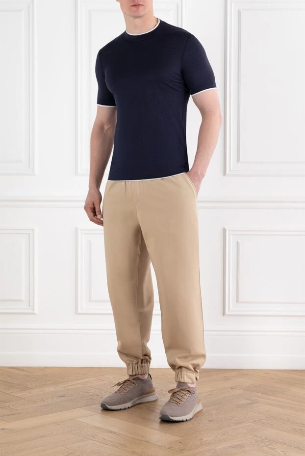 Brunello Cucinelli қара-көк ерлер футболкасы контрастты әрлеуі
 188774 - фото 2