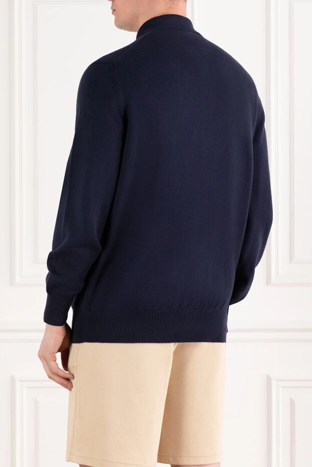 Brunello Cucinelli көк түсті мақтадан тоқылған кардиган патч қалталары бар 188777 - фото 3